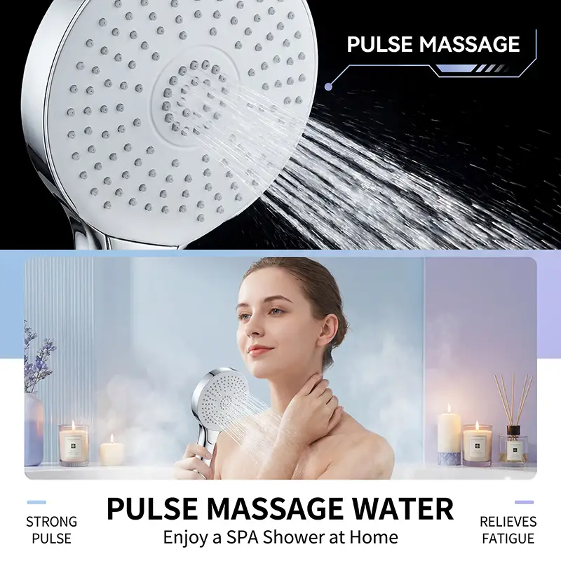 Adjustable Flow Bathroom Design Button ABS Square Hand Shower