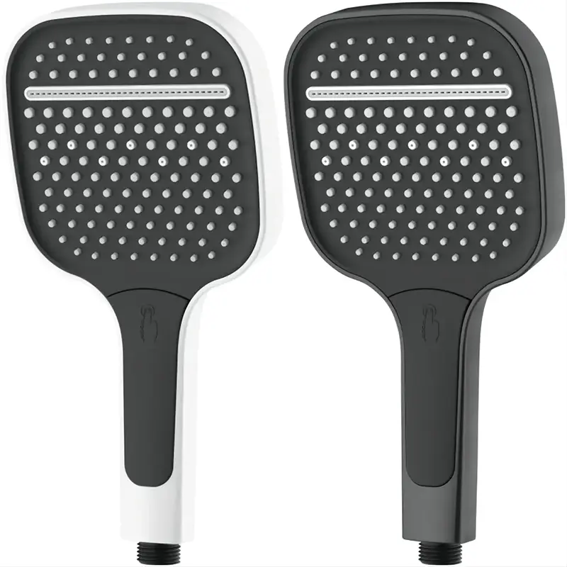 Abs Square Chrome Finished Button Select Hand Shower