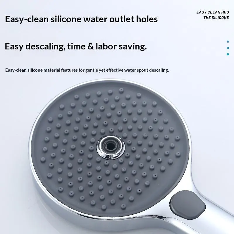 One Click Pause Push Button Anti Clog Shower