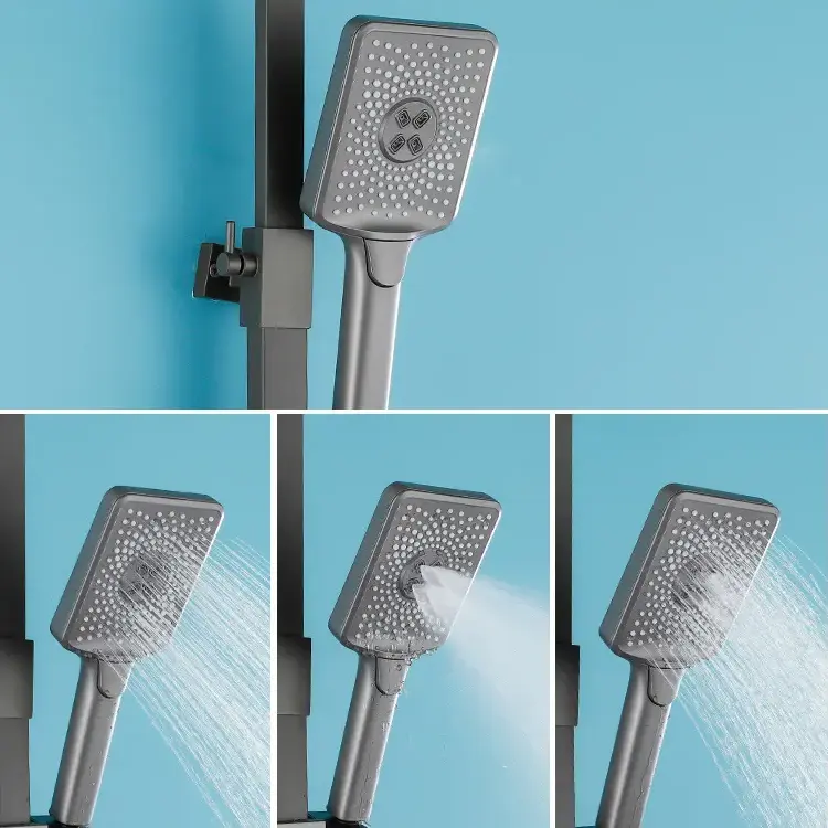 One Key Stop Shower Head with Self-Cleaning Nozzles