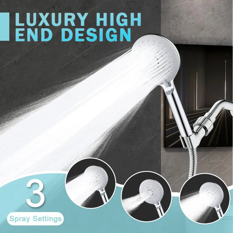 Powerful Self-Cleaning Shower Head with Removable Anti-Clog Nozzles