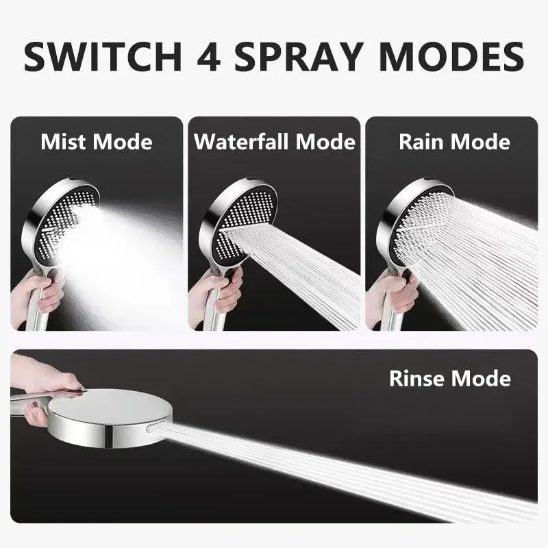 Push Button Switch Multi-functional Handheld Shower