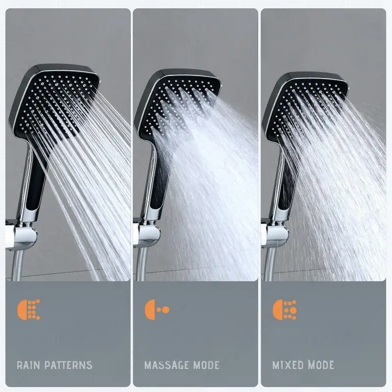 Self-Cleaning Handheld Shower Head with Anti-Clog Silicone Nozzles