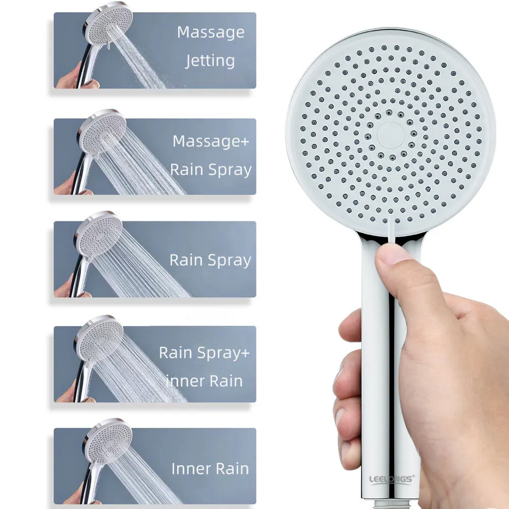 Self-Cleaning Shower Head with Universal Interface